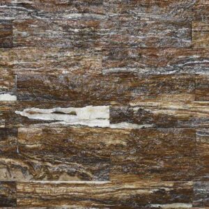 split face natural stone wall cladding with brown, cream, and grey textured layered surface for interior and exterior wall applications.